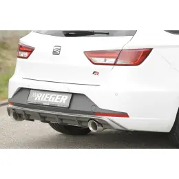 Speciální Cena Rieger vložka zadního nárazníku pro Seat Leon FR 5F 5-dvéř. (ST/Combi) před faceliftem, plast ABS s povrchovou úpravou Carbon-Look, pro sportovní koncovky na obou stranách 100 mm