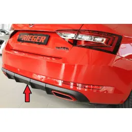 Rieger vložka zadního nárazníku pro Škoda Superb III 3T, 3V combi, sedan vč. faceliftu, plast ABS bez povrchové úpravy, 2.0 TSI (200/206kW), pro vozy s tažným zařízením Časově Omezené