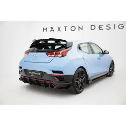 Novinka Maxton Design "Street Pro" difuzor zadního nárazníku pro Hyundai Veloster N Mk2, plast ABS bez povrchové úpravy, s červenou linkou