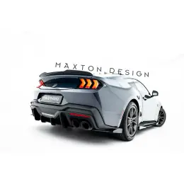 Maxton Design "Street Pro" difuzor zadního nárazníku pro Ford Mustang Mk7 Dark Horse, plast ABS bez povrchové úpravy, s červenou linkou na žebrování Časově Omezené