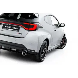 Novinka Maxton Design "Street Pro" boční difuzory pod zadní nárazník pro Toyota GR Yaris Mk4 Facelift, plast ABS bez povrchové úpravy, s červenou linkou