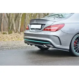 Expresní Doručení Maxton Design středový spoiler pod zadní nárazník pro Mercedes CLA C 117 Facelift/AMG-Line, černý lesklý plast ABS