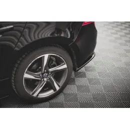 Maxton Design boční difuzory pod zadní nárazník pro Volvo S60 Mk2 Facelift, černý lesklý plast ABS, R-Design Vysoce Kvalitní
