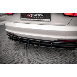 Tovární Cena Maxton Design "Street Pro" difuzor zadního nárazníku pro Audi A4 B9 FL, plast ABS bez povrchové úpravy, s černou a červenou linkou