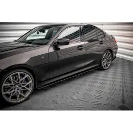 Maxton Design "Street Pro" difuzory pod boční prahy pro BMW řada 3 G20 M-Pack, G21 M-Pack, plast ABS bez povrchové úpravy, s červenou linkou Akční Cena