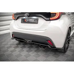Maxton Design středový spoiler pod zadní nárazník s žebrováním v.2 pro Toyota Yaris Mk4, černý lesklý plast ABS Zlevněný