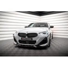 Hit Sezóny Maxton Design spoiler pod přední nárazník ver.2 pro BMW řada 2 G42 M240i, G42 M-Pack, černý lesklý plast ABS