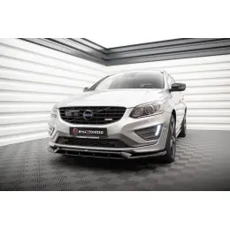 Cenově Výhodný Maxton Design spoiler pod přední nárazník pro Volvo XC60 Mk1 Facelift R-Design, černý lesklý plast ABS
