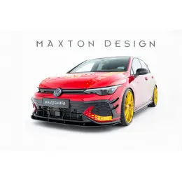 Maxton Design "Street Pro" spoiler pod přední nárazník pro Volkswagen Golf GTI Mk8 Facelift, plast ABS bez povrchové úpravy, Clubsport, s černou a červenou linkou Expresní Doručení