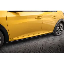 Maxton Design "Street Pro" difuzory pod boční prahy pro Peugeot 208 GT Mk2, plast ABS bez povrchové úpravy, s červenou linkou Nejlepší Cena