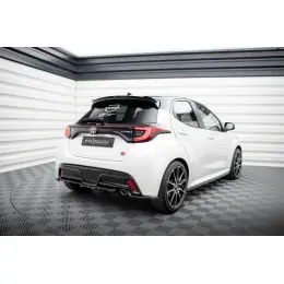 Hit Sezóny Maxton Design středový spoiler pod zadní nárazník s žebrováním pro Toyota Yaris GR Sport Mk4, černý lesklý plast ABS
