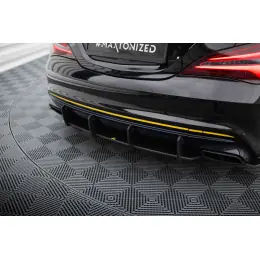 Koupit Online Maxton Design "Street Pro" difuzor zadního nárazníku pro Mercedes CLA C 117 Facelift 45 AMG, plast ABS bez povrchové úpravy, s černou a červenou linkou