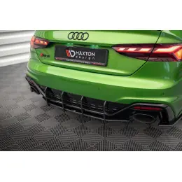 Akční Cena Maxton Design "Street Pro" difuzor zadního nárazníku pro Audi RS5 F5 FL, plast ABS bez povrchové úpravy, s černou a červenou linkou
