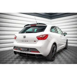 Maxton Design "Street Pro" difuzor zadního nárazníku pro Seat Ibiza FR Mk4 Facelift SC, plast ABS bez povrchové úpravy, s černou a červenou linkou Akce