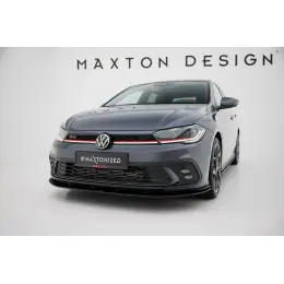 Horká Nabídka Maxton Design "Street Pro" spoiler pod přední nárazník pro Volkswagen Polo GTI Mk6 Facelift, plast ABS bez povrchové úpravy