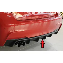 Rieger vložka zadního nárazníku pro BMW řada 3 F30, F31 sedan, touring vč. faceliftu, plast ABS bez povrchové úpravy, pro orig. dvojitou koncovku vlevo Cenově Výhodný