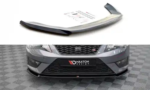Nízká Cena Maxton Design spoiler pod přední nárazník ver.2 pro Seat Leon FR Mk3, černý lesklý plast ABS
