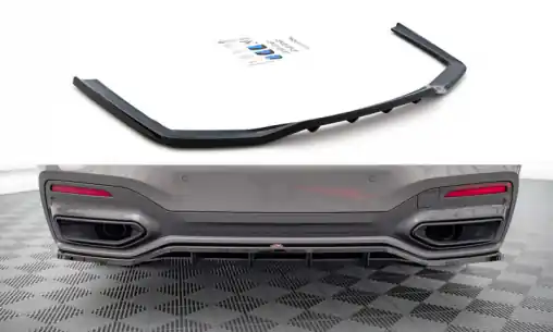 Výprodej Maxton Design středový spoiler pod zadní nárazník s žebrováním pro BMW řada 7 G11 Facelift M-Pack, černý lesklý plast ABS