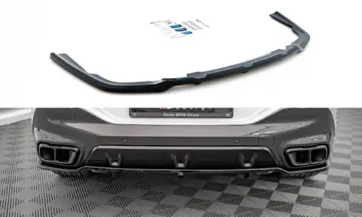 Top Prodej Maxton Design středový spoiler pod zadní nárazník s žebrováním pro BMW X6 G06 /M-Pack, černý lesklý plast ABS