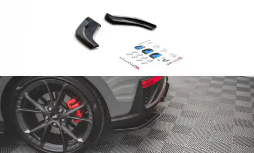 Novinka Maxton Design boční difuzory pod zadní nárazník ver.2 pro Hyundai i30 N MK3 Facelift, carbon-Look