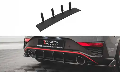 Cenový Hit Maxton Design "Street Pro" difuzor zadního nárazníku pro Hyundai i30 N MK3 Facelift, plast ABS bez povrchové úpravy, s černou a červenou linkou
