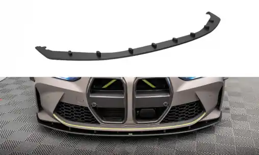 Cenová Bomba Maxton Design "Street Pro" spoiler pod přední nárazník pro BMW M4 G82, plast ABS bez povrchové úpravy, s červenou linkou