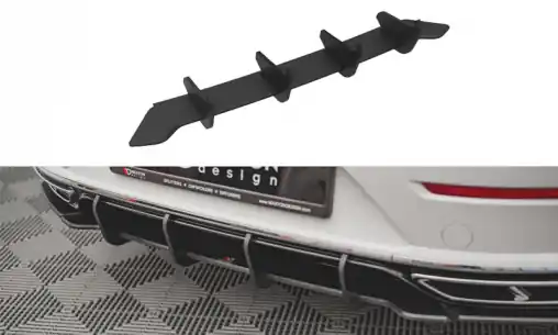 Výhodná Nabídka Maxton Design "Street Pro" difuzor zadního nárazníku pro Volkswagen Arteon R-Line Facelift, plast ABS bez povrchové úpravy, s červenou linkou