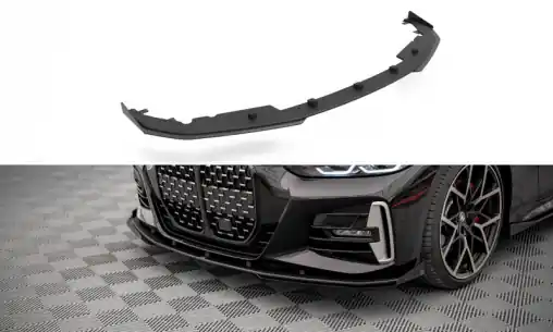 Maxton Design "Street Pro" spoiler pod přední nárazník s křidélky pro BMW řada 4 G22/M-Pack, plast ABS bez povrchové úpravy, s červenou linkou Cenově Výhodný
