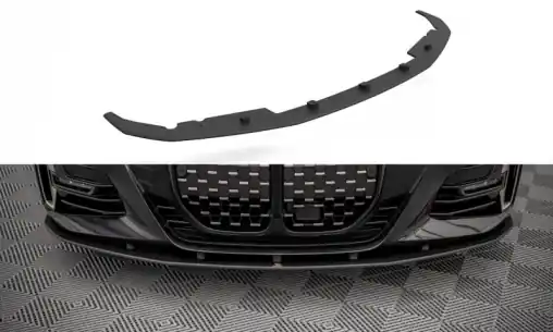 Novinka Maxton Design "Street Pro" spoiler pod přední nárazník pro BMW řada 4 G22/M-Pack, plast ABS bez povrchové úpravy, s červenou linkou