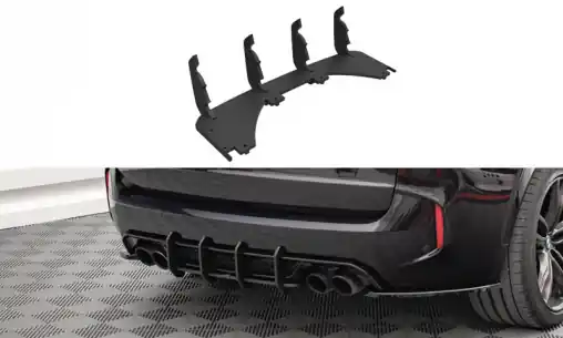 Maxton Design "Street Pro" difuzor zadního nárazníku pro BMW X5M F15, plast ABS bez povrchové úpravy, s červenou linkou Časově Omezené