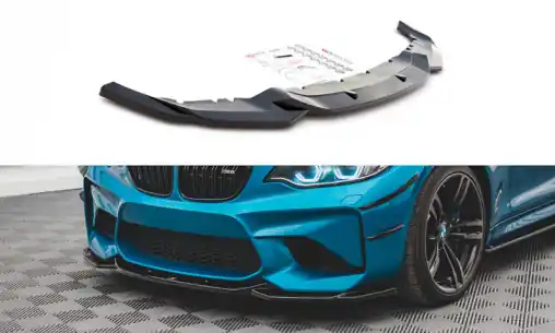 Značkový Maxton Design spoiler pod přední nárazník ver.3 pro BMW M2 F87, carbon-Look