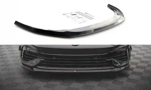 Maxton Design spoiler pod přední nárazník ver.5 pro Volkswagen Golf R Mk8, carbon-Look Doprava Zdarma