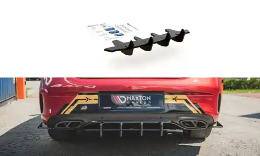 Vysoce Kvalitní Maxton Design "Racing durability" zadní difuzor pro Mercedes třída C W205/C43 AMG Coupe, plast ABS bez povrchové úpravy, s černou a červenou linkou