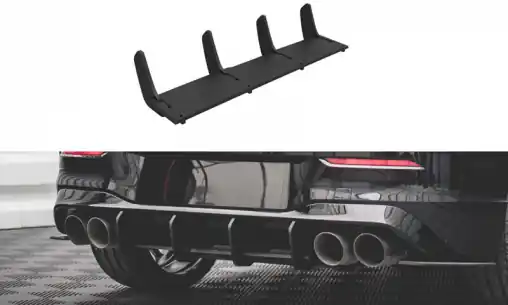 Sezónní Sleva Maxton Design "Street Pro" difuzor zadního nárazníku pro Volkswagen Golf R Mk8, plast ABS bez povrchové úpravy, s červenou linkou