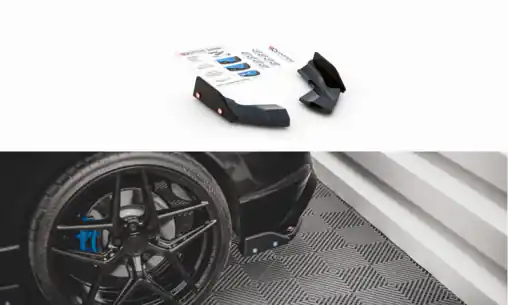 Maxton Design difuzory pod zadní nárazník s křidélky ver.2 pro Volkswagen Golf R Mk8, carbon-Look Přímo Od Výrobce