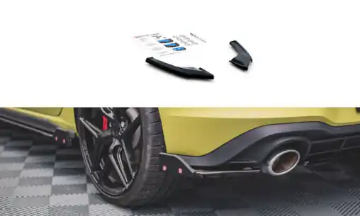 Maxton Design difuzory pod zadní nárazník s křidélky ver.1 pro Volkswagen Golf GTI Mk8, carbon-Look, Clubsport Finální Výprodej