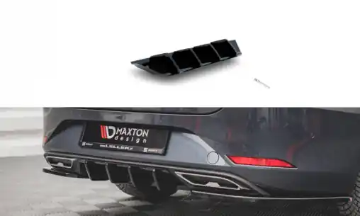 Maxton Design vložka zadního nárazníku pro Seat Leon FR Mk4, černý lesklý plast ABS Vrácení Zdarma