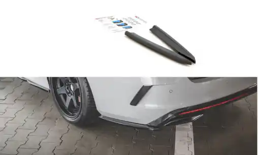 Maxton Design difuzory pod zadní nárazník ver.1 pro Škoda Octavia RS Mk4, černý lesklý plast ABS Vysoce Kvalitní