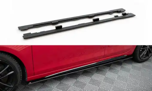 Maxton Design "Racing durability" difuzory pod boční prahy pro Volkswagen Golf GTI Mk6, plast ABS bez povrchové úpravy Víkendová Akce