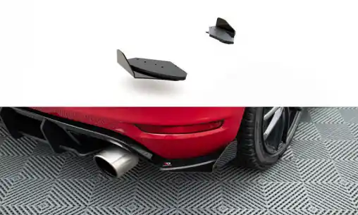 Maxton Design "Racing durability" difuzory pod zad. nárazník s křidélky pro Volkswagen Golf GTI Mk6, plast ABS bez povrchové úpravy, s červenou linkou Aktuální