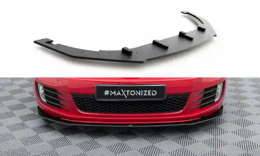 Maxton Design "Racing durability" spoiler pod přední nárazník ver.3 pro Volkswagen Golf GTI Mk6, plast ABS bez povrchové úpravy, s červenou linkou Koupit Online