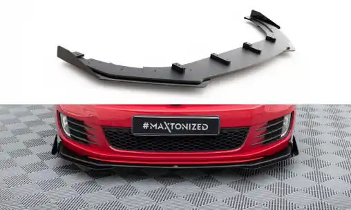 Poslední Šance Maxton Design "Racing durability" spoiler pod přední nárazník ver.3 s křidélky pro Volkswagen Golf GTI Mk6, plast ABS bez povrchové úpravy