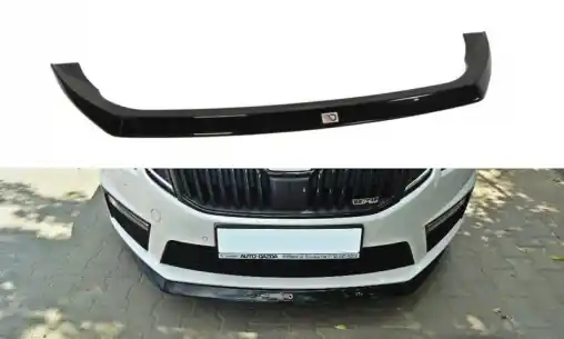 Expresní Doručení Maxton Design spoiler pod přední nárazník ver.2 pro Škoda Octavia RS Mk3, černý lesklý plast ABS