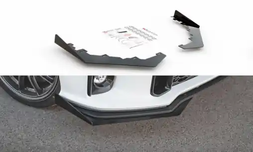 Akční Nabídka Maxton Design rohové spoilery pod přední nárazník pro Toyota GR Yaris Mk3, černý lesklý plast ABS