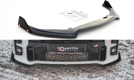 Maxton Design spoiler pod přední nárazník s křidélky ver.3 pro Toyota GR Yaris Mk3, černý lesklý plast ABS Víkendová Akce