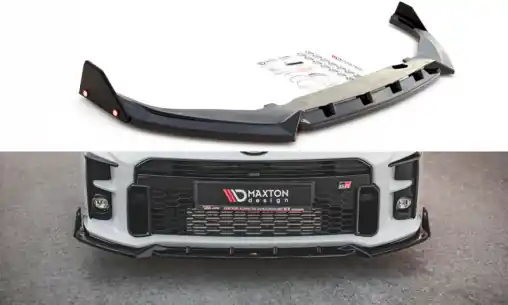 Rychlé Dodání Maxton Design spoiler pod přední nárazník s křidélky ver.2 pro Toyota GR Yaris Mk3, carbon-Look