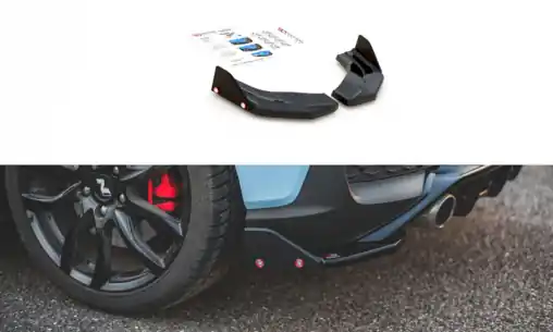 Maxton Design difuzory pod zadní nárazník s křidélky ver.7 pro Hyundai i30 N Mk3, černý lesklý plast ABS Přímo Od Výrobce