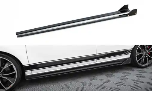 Maxton Design difuzory pod boční prahy s křidélky ver.5 pro Hyundai i30 N Mk3, černý lesklý plast ABS Víkendová Akce