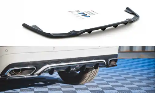Maxton Design středový spoiler pod zadní nárazník s žebrováním pro Volvo XC60 Mk 2, černý lesklý plast ABS Omezená Nabídka