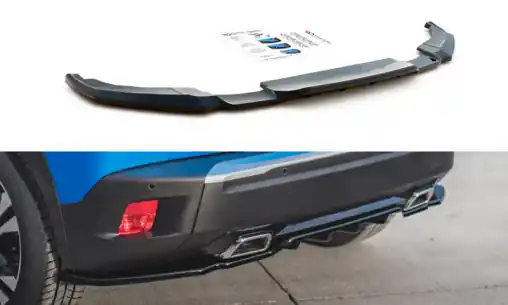 Maxton Design středový spoiler pod zadní nárazník s žebrováním pro Peugeot 2008 Mk2, černý lesklý plast ABS Ihned K Objednání
